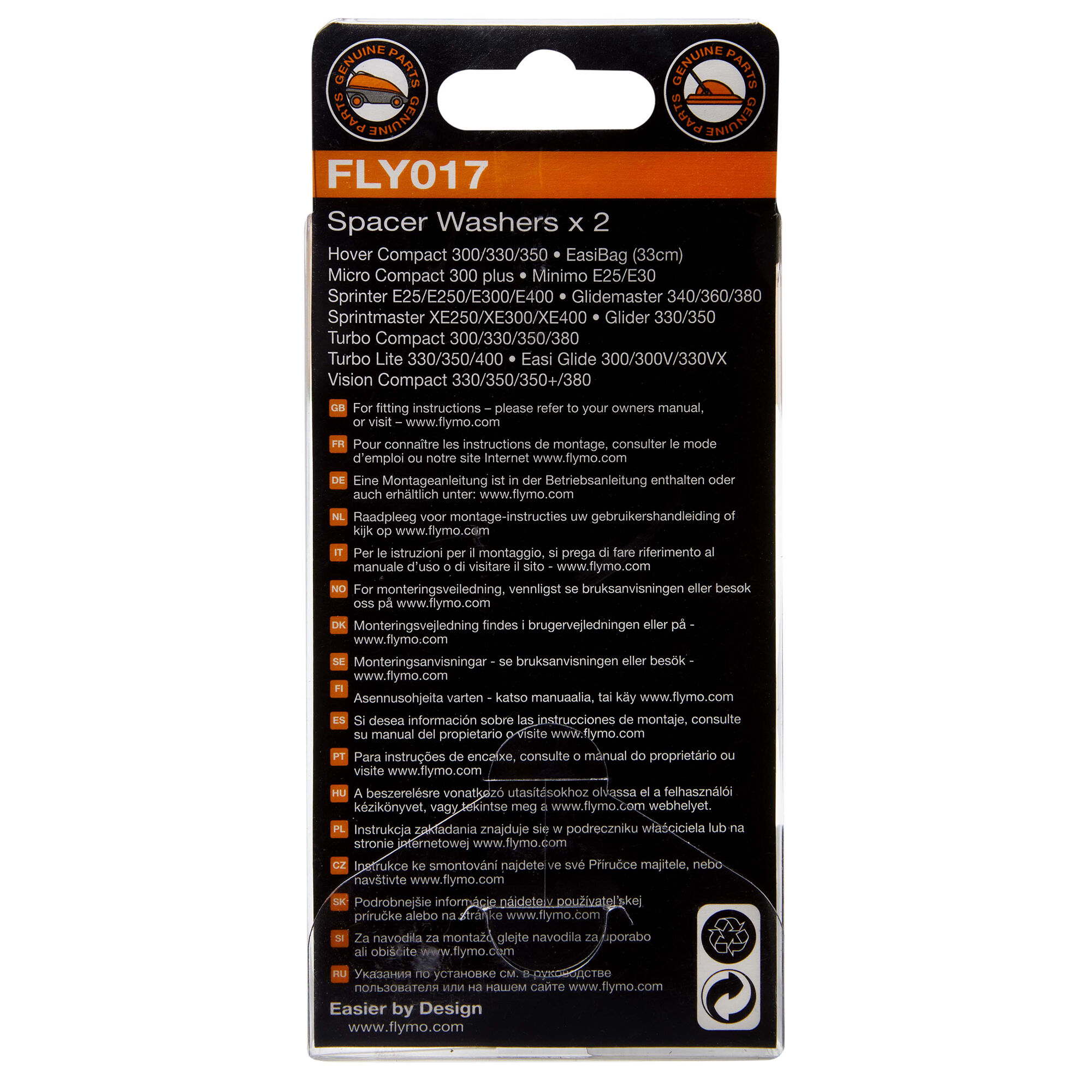 Flymo XE250 XE300 XE400 Blade Height Spacer Washers Pack Of 4 FLY017 
