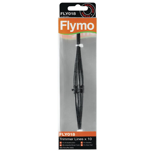 Flymo FLY018 Trimmer Line to Suit Mini Trim - Black (Pack of 10) image number null